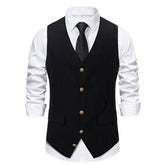 fall outfits men Autumn and Winter New Suit Vest Men's Medieval Retro Vest European Size V-neck Single-Breasted Casual Vest